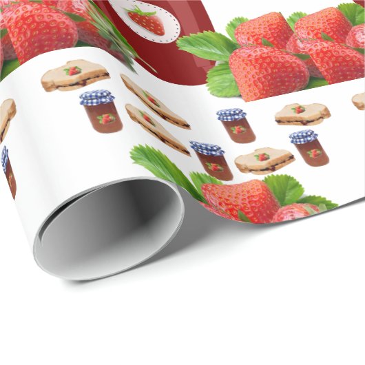 Glossy Wrapping Paper, Erdnuss Butter Erdbeere Geschenkpapier (Rolleneckpunkt)