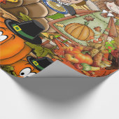 Glossy Wrapping Paper, Erntedank Türkei Geschenkpapier (Ecke)