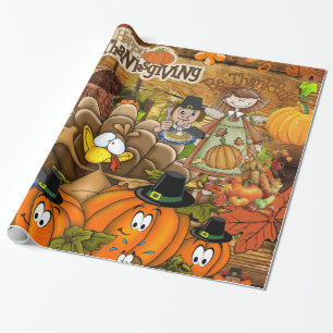 Glossy Wrapping Paper, Erntedank Türkei Geschenkpapier