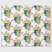 Glossy Wrapping Paper Fairy Drinks Kitten Geschenkpapier (Flach)