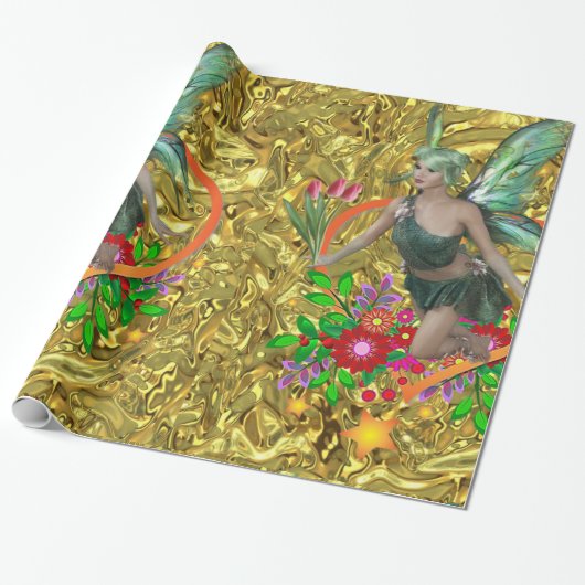 Glossy Wrapping Paper Fairy Geschenkpapier (Ungerollt)