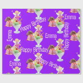 Glossy Wrapping Paper, Fairy Happy Birthday Geschenkpapier (Flach)
