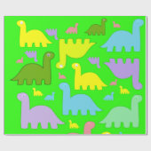 Glossy Wrapping Paper, farbenfrohe Dinosaurier Gre Geschenkpapier (Flach)