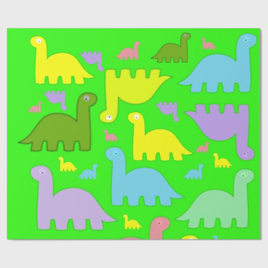 Glossy Wrapping Paper, farbenfrohe Dinosaurier Gre Geschenkpapier (Flach)