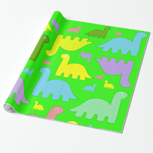 Glossy Wrapping Paper, farbenfrohe Dinosaurier Gre Geschenkpapier