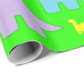 Glossy Wrapping Paper, farbenfrohe Dinosaurier Gre Geschenkpapier (Rolleneckpunkt)
