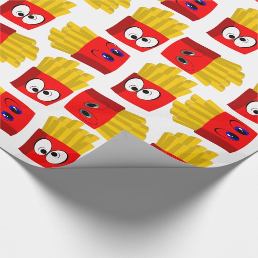 Glossy Wrapping Paper, French Fries Geschenkpapier (Ecke)