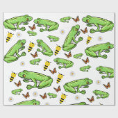 Glossy Wrapping Paper Frogs Bumblebee Butterfly Geschenkpapier (Flach)