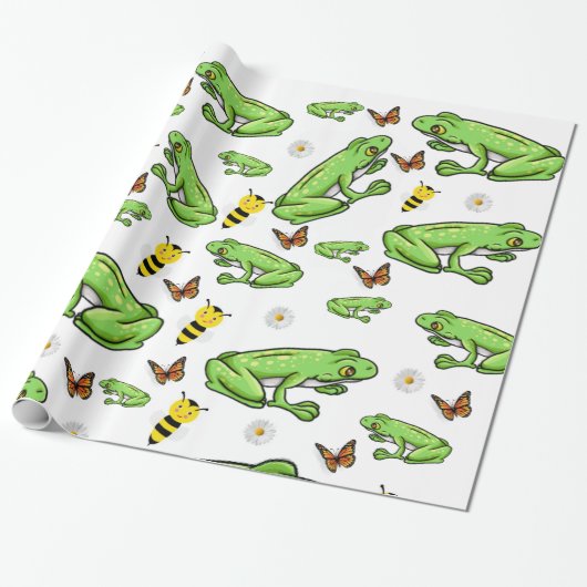 Glossy Wrapping Paper Frogs Bumblebee Butterfly Geschenkpapier (Ungerollt)
