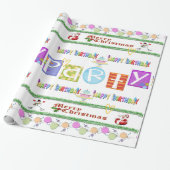 Glossy Wrapping Paper Frohe Weihnachten Geburtstag Geschenkpapier (Ungerollt)