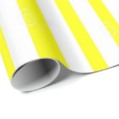 Glossy Wrapping Paper Gelb & Weiß Strip Geschenkpapier (Rolleneckpunkt)