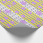 Glossy Wrapping Paper, Gelber Lila Streifen Geschenkpapier (Ecke)