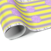 Glossy Wrapping Paper, Gelber Lila Streifen Geschenkpapier (Rolleneckpunkt)