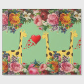 Glossy Wrapping Paper Giraffe Geschenkpapier (Flach)