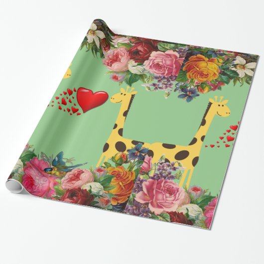 Glossy Wrapping Paper Giraffe Geschenkpapier (Ungerollt)