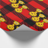 Glossy Wrapping Paper Giraffe Rot Schwarz Kariert Geschenkpapier (Ecke)