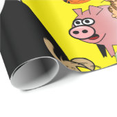 Glossy Wrapping Paper, Giraffe Schweine Hunde Katz Geschenkpapier (Rolleneckpunkt)