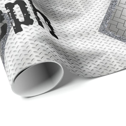 Glossy Wrapping Paper, grau Behalten. Geschenkpapier (Rolleneckpunkt)