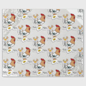 Glossy Wrapping Paper, Graue Silberhühner Eier Geschenkpapier (Flach)