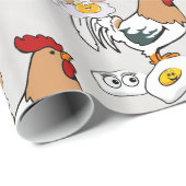 Glossy Wrapping Paper, Graue Silberhühner Eier Geschenkpapier (Rolleneckpunkt)