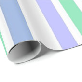 Glossy Wrapping Paper Green Lila Strip Geschenkpapier (Rolleneckpunkt)