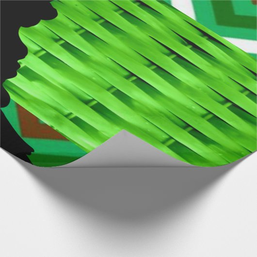 Glossy Wrapping Paper, Grünstreifen Viktorianisch Geschenkpapier (Ecke)