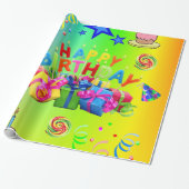 Glossy Wrapping Paper Happy Birthday Geschenkpapier (Ungerollt)