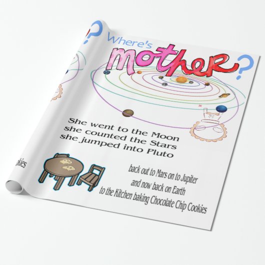 Glossy Wrapping Paper Happy Mother's Day where's Geschenkpapier (Ungerollt)