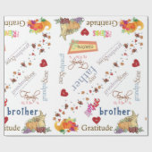 Glossy Wrapping Paper Happy Thanksgiving Day Geschenkpapier (Flach)