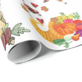 Glossy Wrapping Paper Happy Thanksgiving Day Geschenkpapier (Rolleneckpunkt)