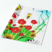 Glossy Wrapping Paper, Hummelblume Geschenkpapier (Ungerollt)
