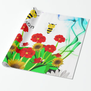 Glossy Wrapping Paper, Hummelblume Geschenkpapier