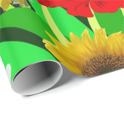 Glossy Wrapping Paper, Hummelblume Geschenkpapier (Rolleneckpunkt)