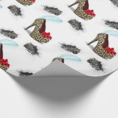 Glossy Wrapping Paper, Leopard Ferse Geschenkpapier (Ecke)