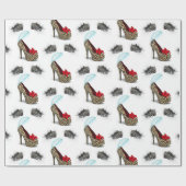 Glossy Wrapping Paper, Leopard Ferse Geschenkpapier (Flach)