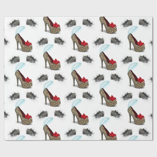 Glossy Wrapping Paper, Leopard Ferse Geschenkpapier (Flach)