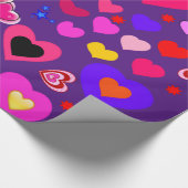 Glossy Wrapping Paper, Lila Hearts Geschenkpapier (Ecke)