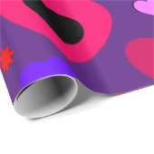 Glossy Wrapping Paper, Lila Hearts Geschenkpapier (Rolleneckpunkt)