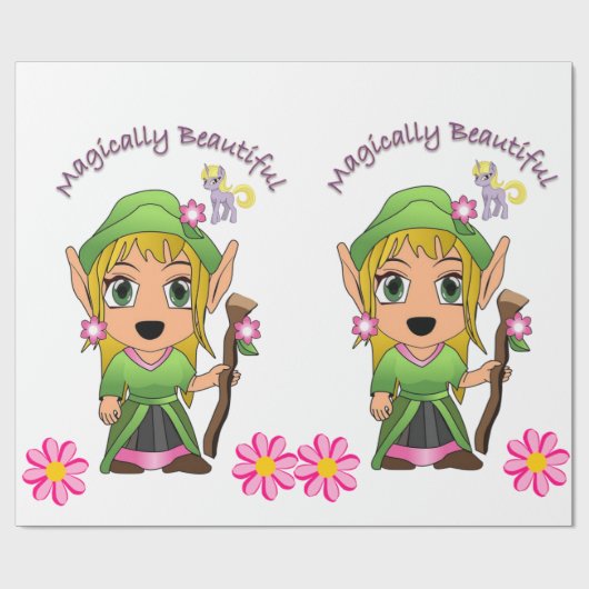 Glossy Wrapping Paper, Magic Fairy Geschenkpapier (Flach)