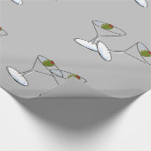 Glossy Wrapping Paper, Martini Glasses Gray Geschenkpapier (Ecke)