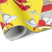Glossy Wrapping Paper Mexic Hot Paprikaschoten Geschenkpapier (Rolleneckpunkt)