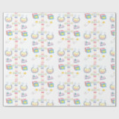 Glossy Wrapping Paper New Baby Dusche Geschenkpapier (Flach)