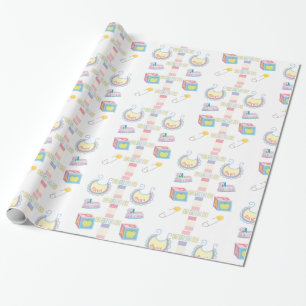 Glossy Wrapping Paper New Baby Dusche Geschenkpapier