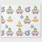 Glossy Wrapping Paper Onions Knoblauch Soup Koch Geschenkpapier (Flach)