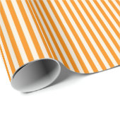 Glossy Wrapping Paper Orange & White Strip Geschenkpapier (Rolleneckpunkt)
