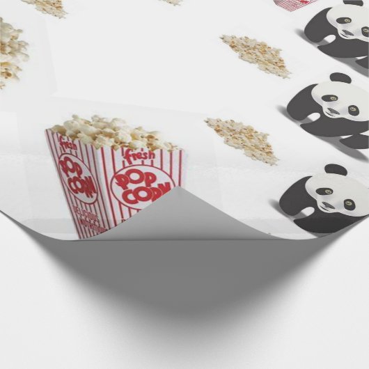 Glossy Wrapping Paper Panda Bear Popcorn Geschenkpapier (Ecke)