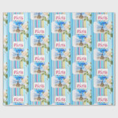 Glossy Wrapping Paper, Paris Frankreich Blauer Str Geschenkpapier (Flach)