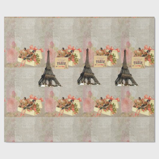 Glossy Wrapping Paper Paris Frankreich Geschenkpapier (Flach)