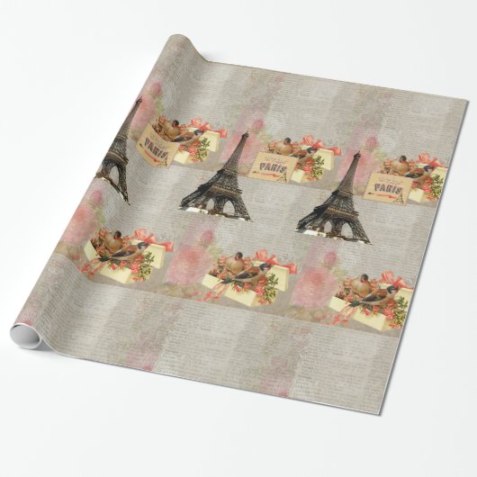 Glossy Wrapping Paper Paris Frankreich Geschenkpapier (Ungerollt)