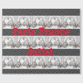 Glossy Wrapping Paper Paris Frankreich Geschenkpapier (Flach)